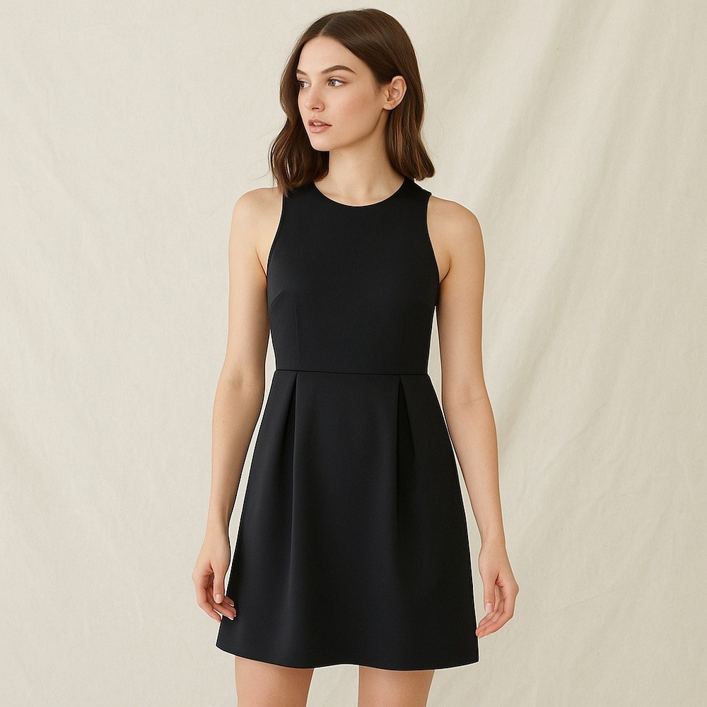 Everly Women's Size L Black Sleeveless Mini Dress Modern LBD Party Feminine Chic